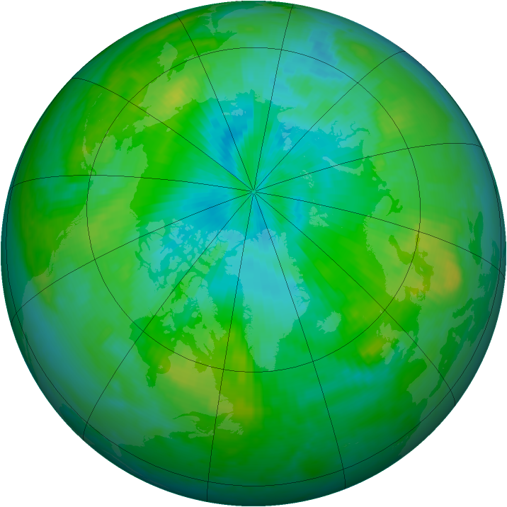 Arctic ozone map for 23 August 1998